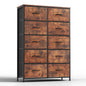 Bedside Table  With 10 Fabric Drawers Nightstand