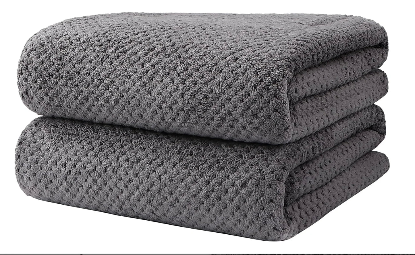 Bath Towel Set Pack of 2, (27 x 54 Inches) Microfiber Ultra Soft Highly Absorbent