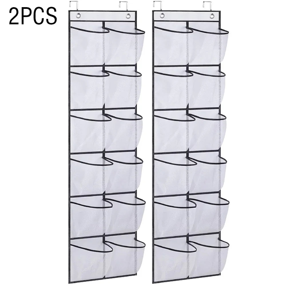 12 Pockets Over the Door Shoe Organizer