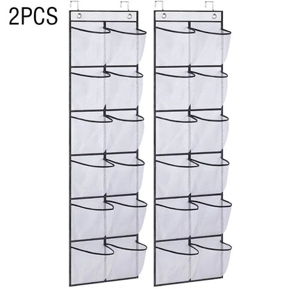 12 Pockets Over the Door Shoe Organizer