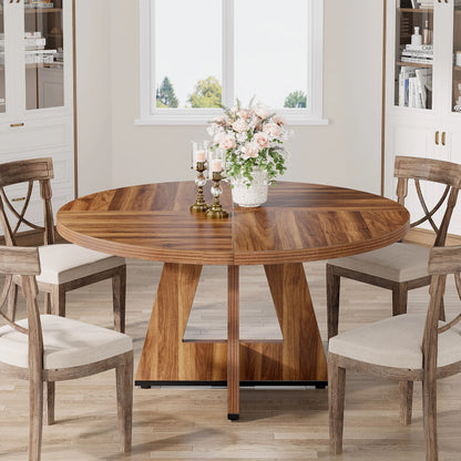 Round Beautiful Wood Dining Table for 4