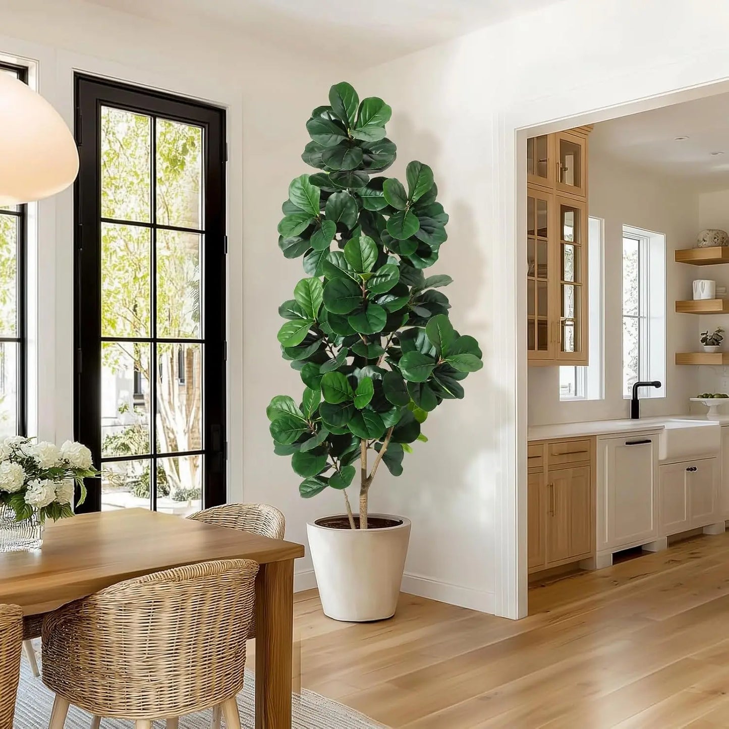 4FT/5FT/6FT/7FT Realistic Faux Ficus Lyrata Trees
