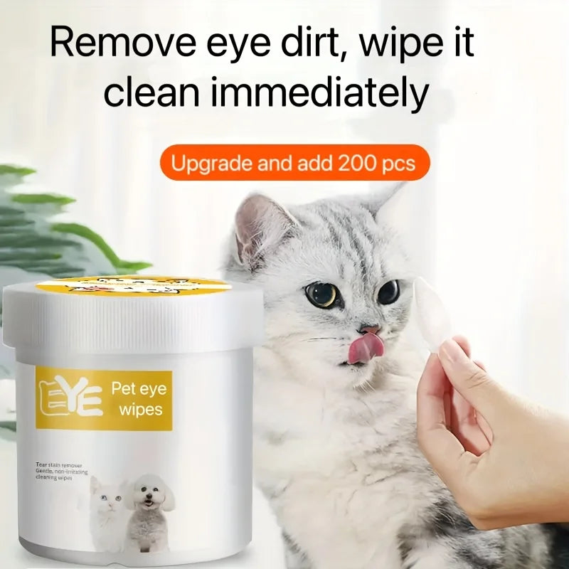 200pcs Eyes Wipes For Dogs & Cats