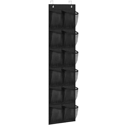 12 Pockets Over the Door Shoe Organizer