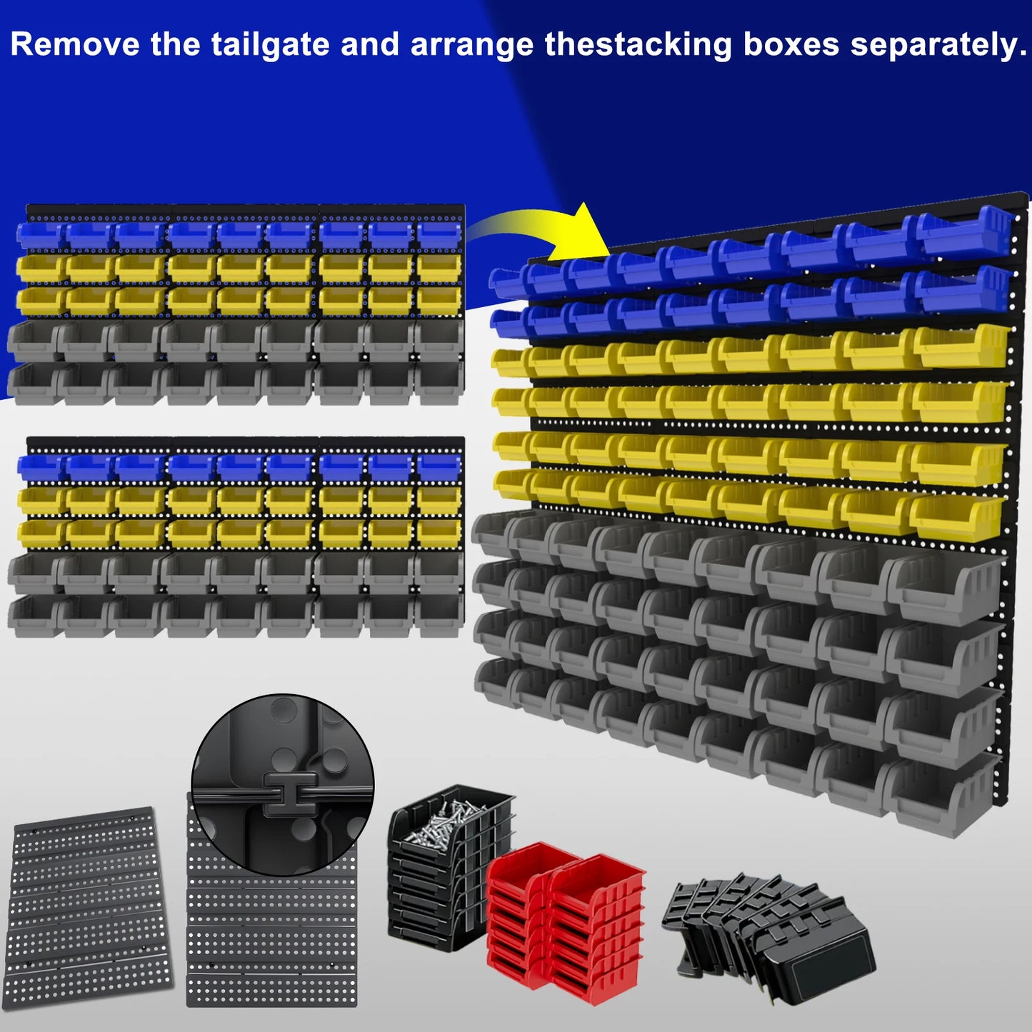 45/90/135pcs Wall-Mounted Tool Organizer