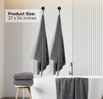 Bath Towel Set Pack of 2, (27 x 54 Inches) Microfiber Ultra Soft Highly Absorbent