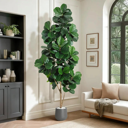4FT/5FT/6FT/7FT Realistic Faux Ficus Lyrata Trees