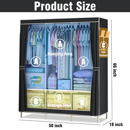 51-Inch Portable Closet Wardrobe