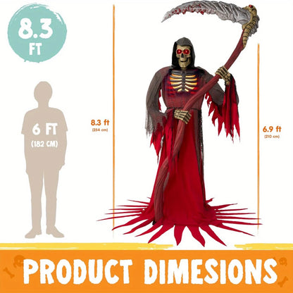 7Ft Halloween Animatronics Grim Reaper Decor Outdoor