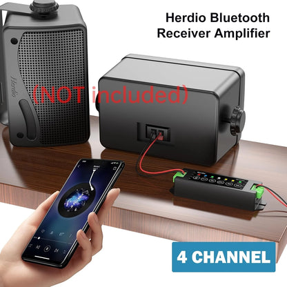 Herdio 4-Channel Bluetooth Amplifier 200W Power Output