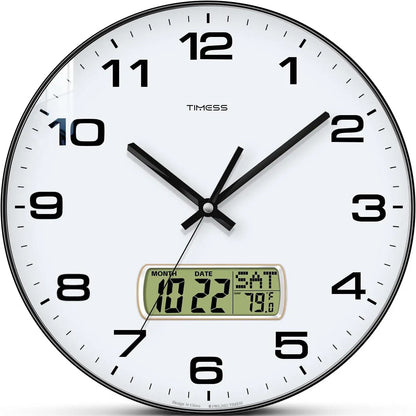 TIMESS Calendar Wall Clock,3 Sizes 4 Colors