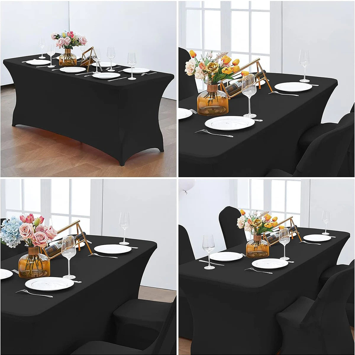 Spandex Tablecloth Washable and Wrinkle Resistant Stretch