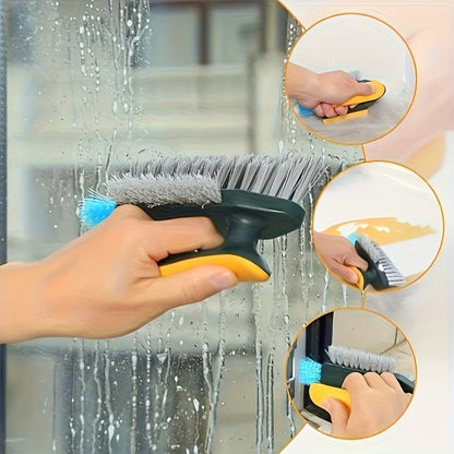 1Pcs 2-In-1 Handheld Cleaning Brush - No Dead Spot Multi-Functional for Crevices Windows Stoves Doors Laundry Tables