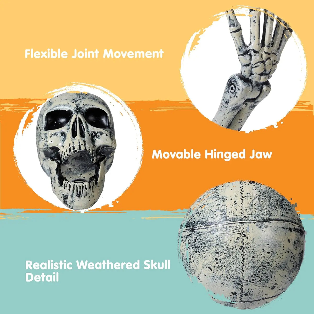 3 Pcs Skeleton Halloween Decorations