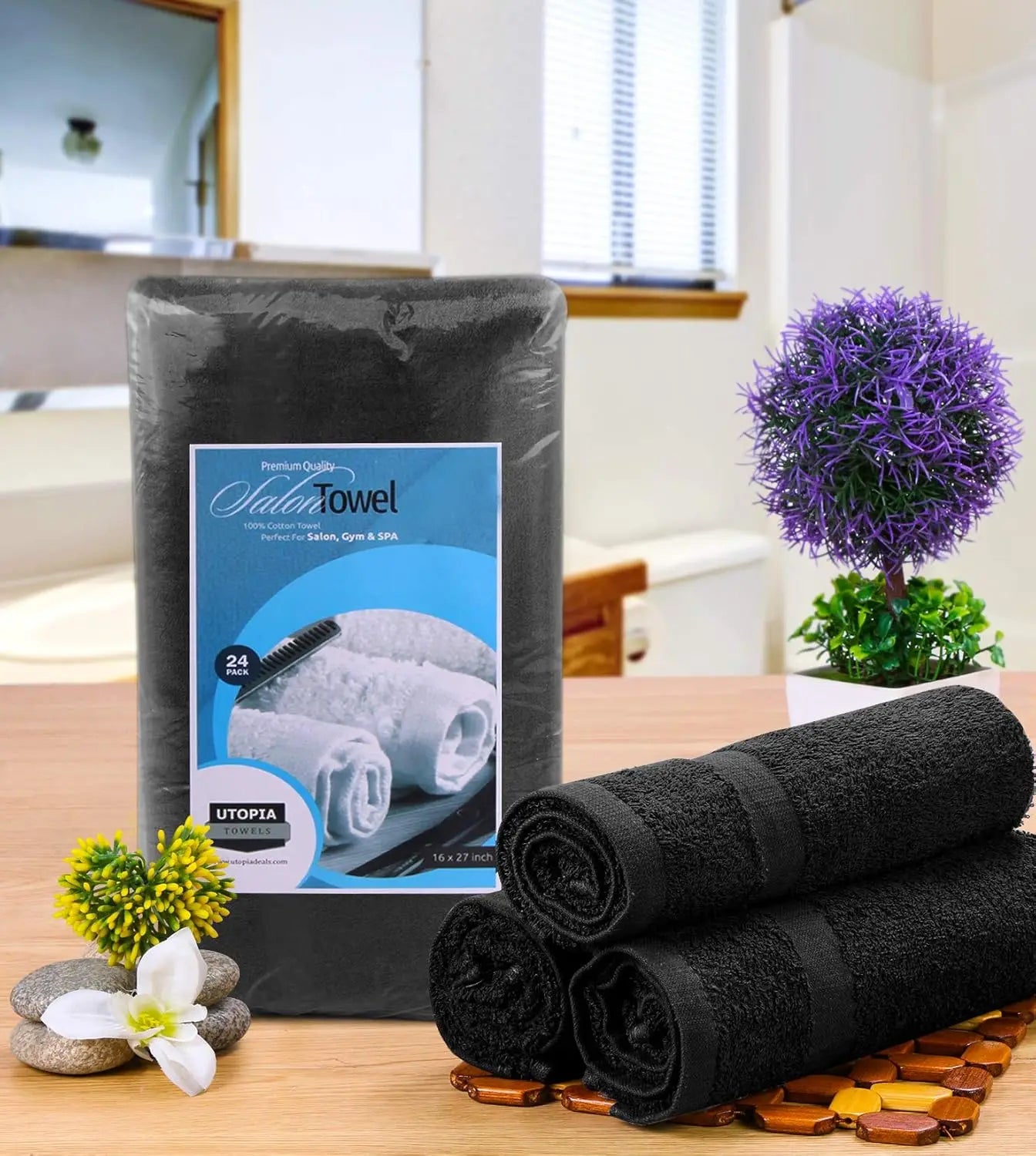 24-Pack Salon Towels, 16x27 Inches, Highly Absorbent Cotton