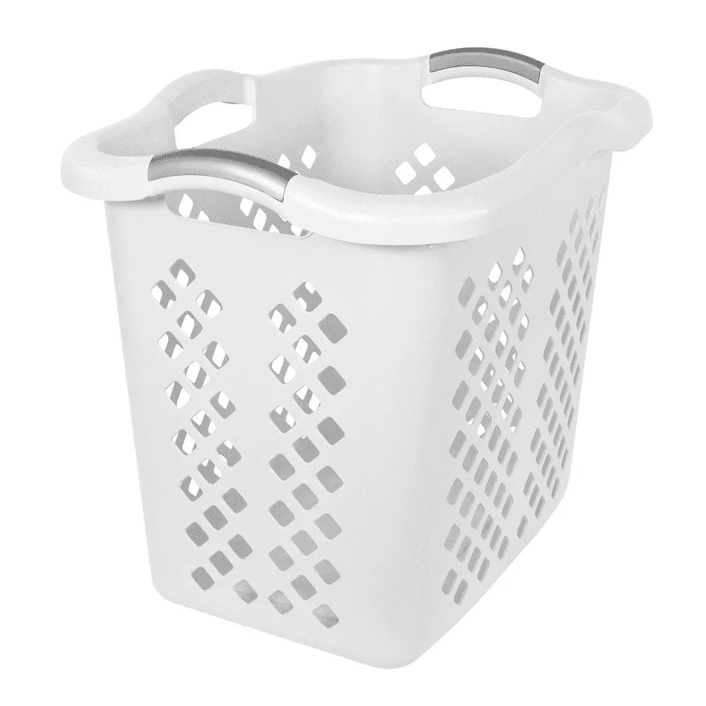 2 Bushel Plastic Laundry Basket Hamper with 4 Handles Toys Sports Equipment