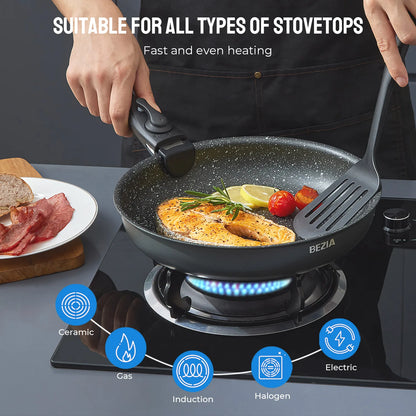 Induction Cookware Set 10 Pieces, Nonstick Pots and Pans Set with Removable Handles,