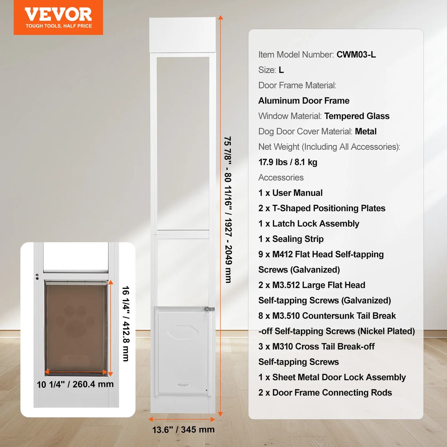 Dog Door Sliding Glass Door Adjustable Height