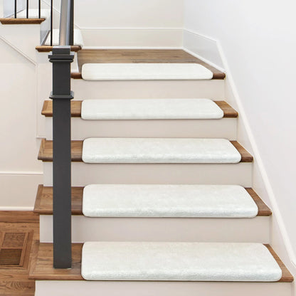 Bullnose Non-Slip Stair Treads -Ultra Plush- Washable Self-Adhesive