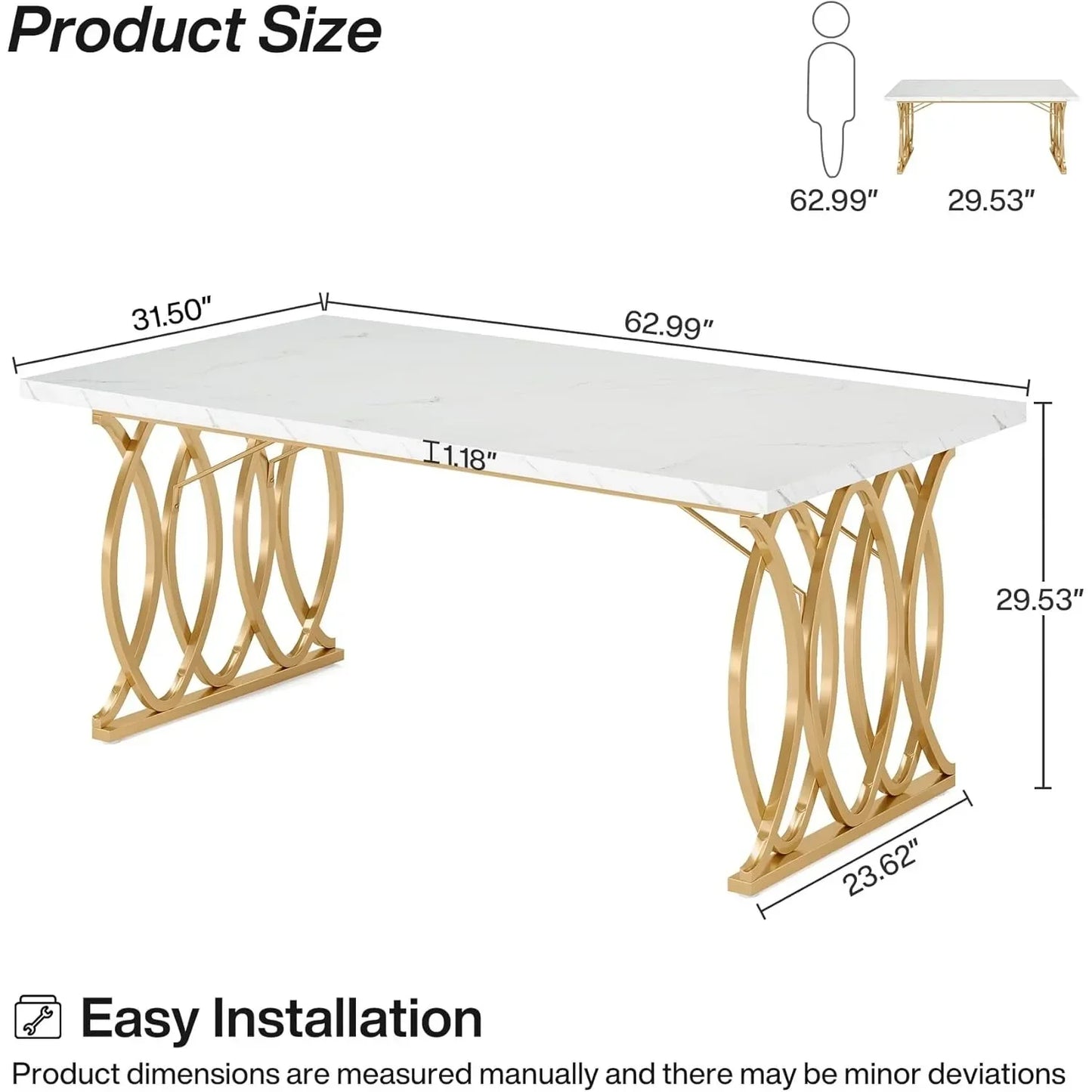 Modern Dining Table 63"