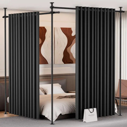 Divider for Room Separation  W, Curtain Rods No Drilling