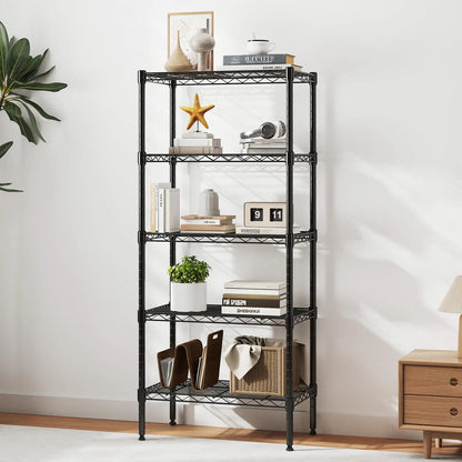 3-5 Tier Metal Wire Storage Shelves Adjustable Heavy Duty for Living Room and Kitchen