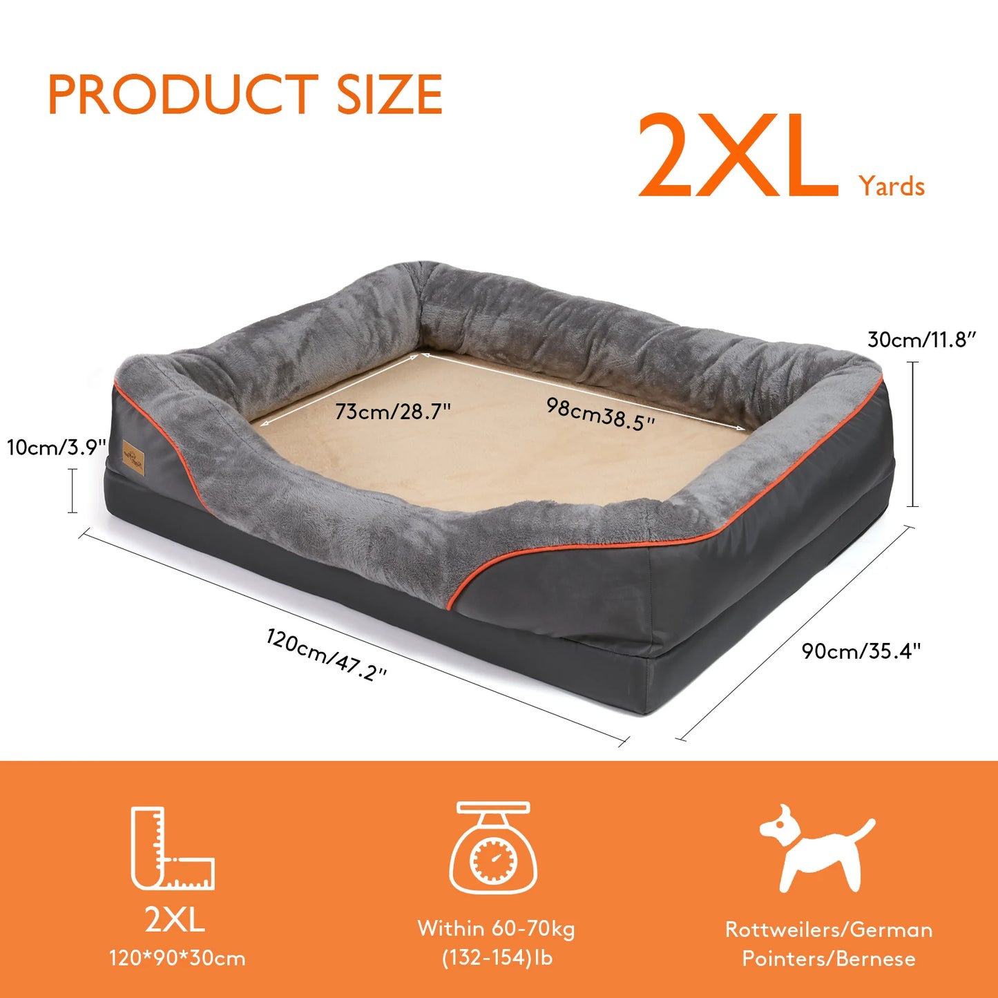 Large Dog Bed Removable Washable Waterproof Cover