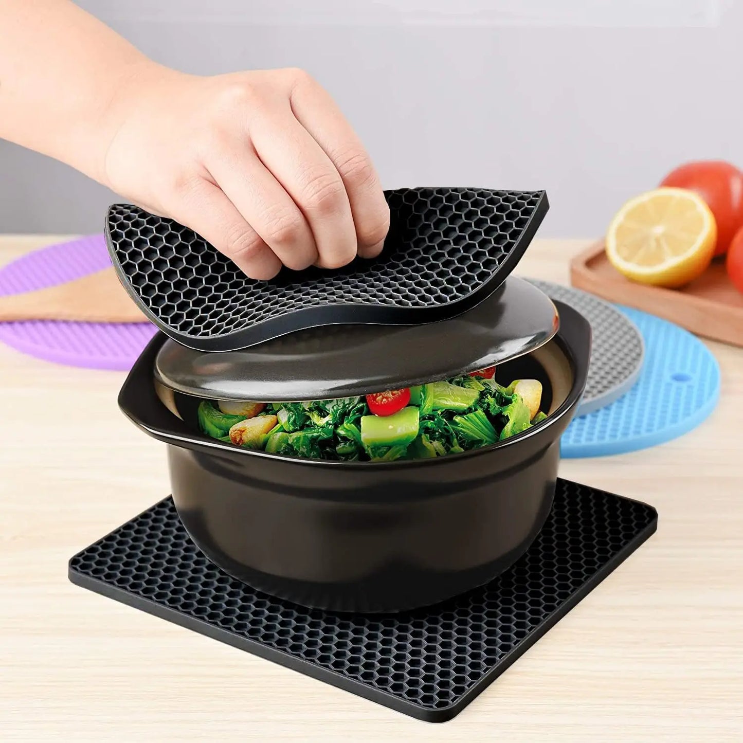 3 Pack Heat Resistant Silicone Trivet Mats