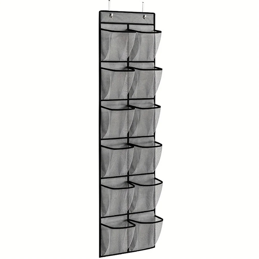 12 Pockets Over the Door Shoe Organizer