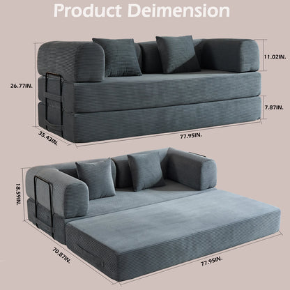 79" Folding Convertible Sofa Bed,