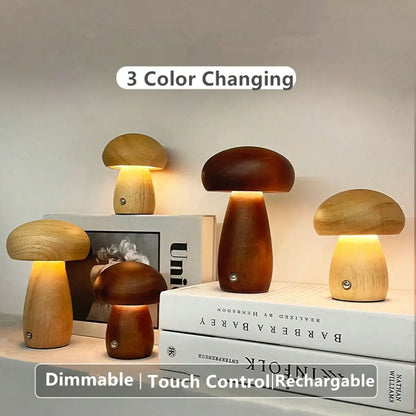 1pc Dimmable LED Mushroom Table Lamp