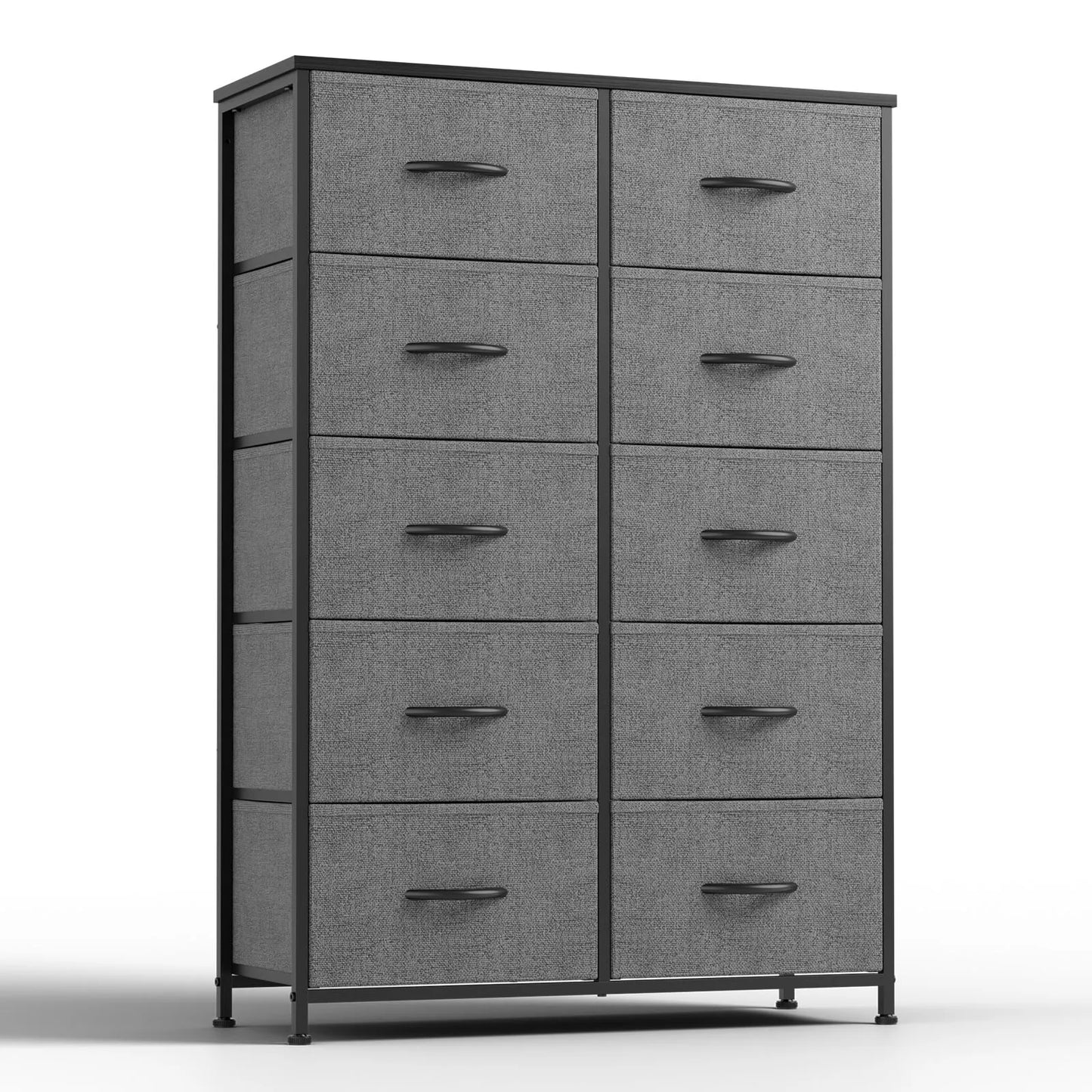 Bedside Table  With 10 Fabric Drawers Nightstand