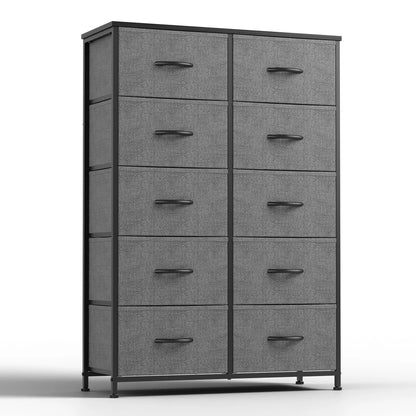 Bedside Table  With 10 Fabric Drawers Nightstand