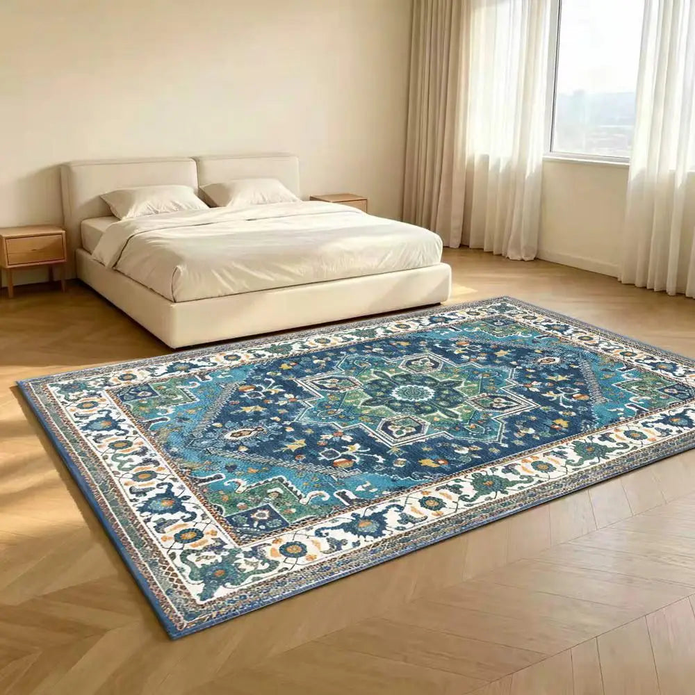 Blue Persian Medallion Area Rug