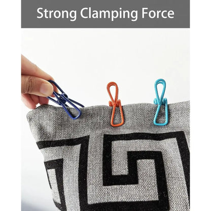 10-Pack Metal Bag Clips for Multipurpose Use: Organize Kitchen, Laundry, and More with Strong Grip Closures