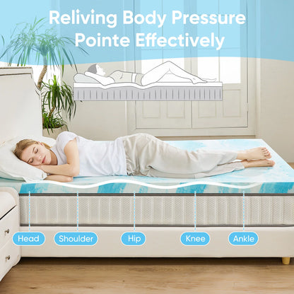 2-3 Inch Thick Gel Cooling Memory Foam Mattress Topper