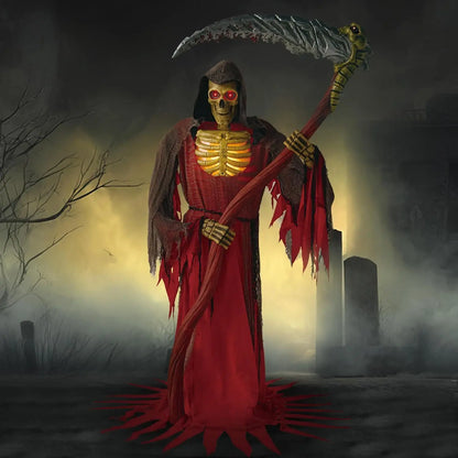7Ft Halloween Animatronics Grim Reaper Decor Outdoor