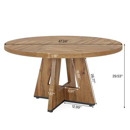 Round Beautiful Wood Dining Table for 4