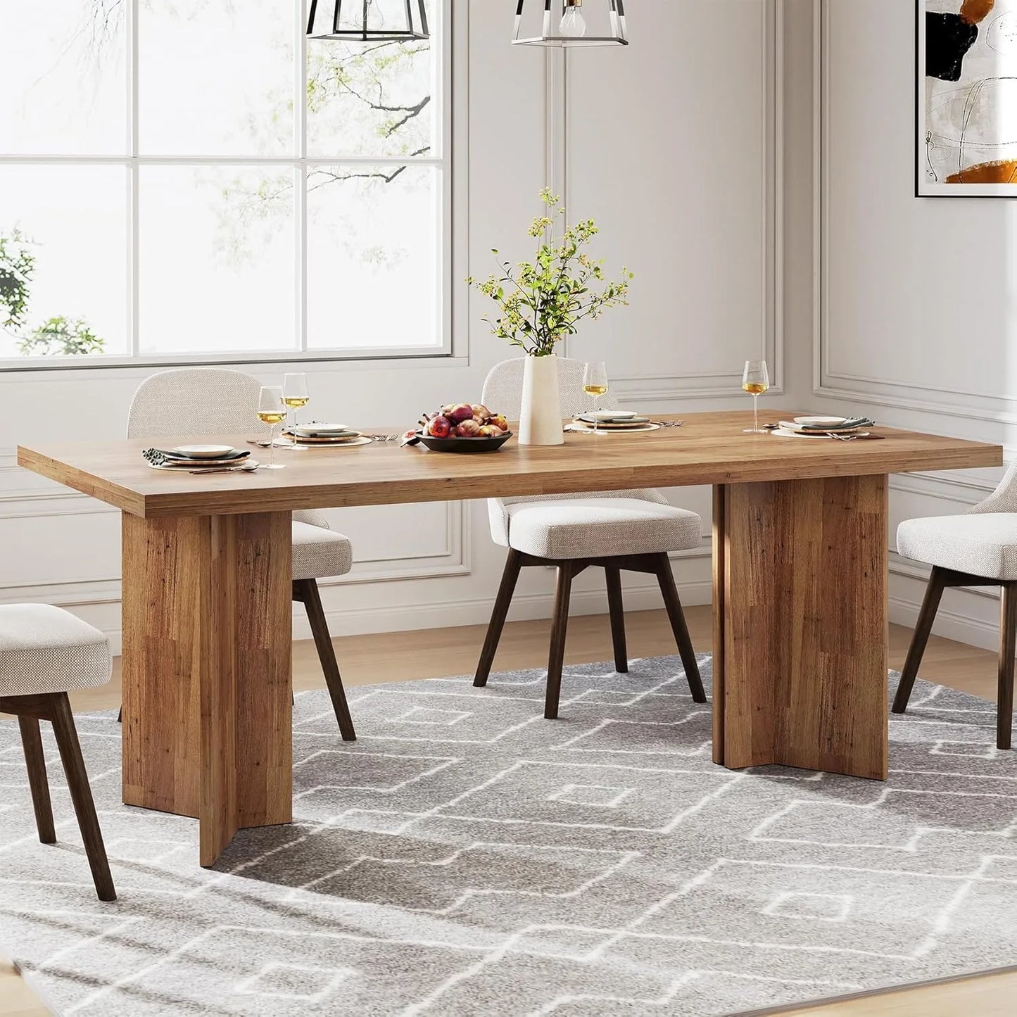 Large 63-inch Farmhouse Kitchen Table