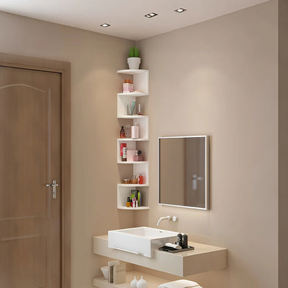 7-Tier Rustic Wall-Mounted Corner Shelfs