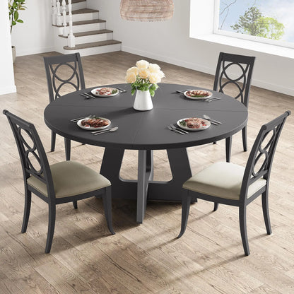 47-Inch Round Dining Table Large Wooden Kitchen Table For 4 to 6