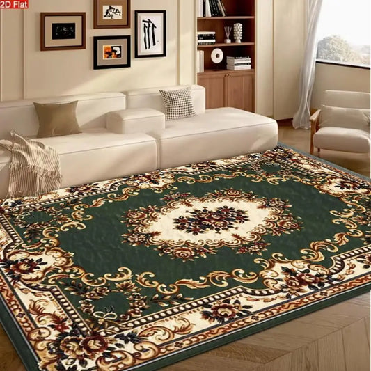 Green Traditional Persian Medallion Area Rug