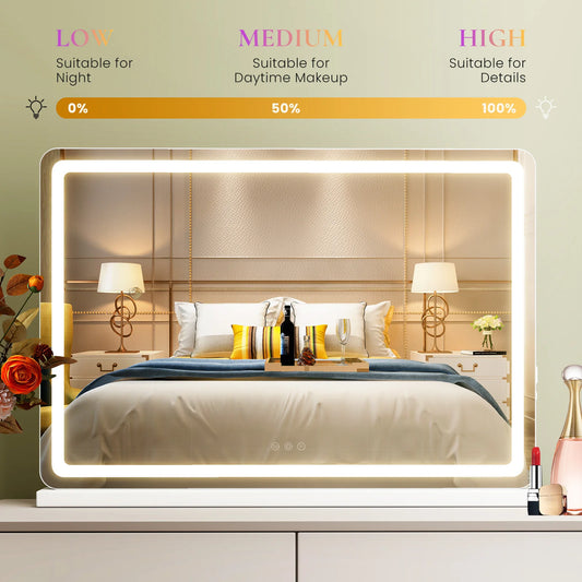 LED Vanity Mirror with  Dimmable 3 Color Lights