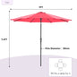 9ft Patio Umbrella with Tilt and Crank Button