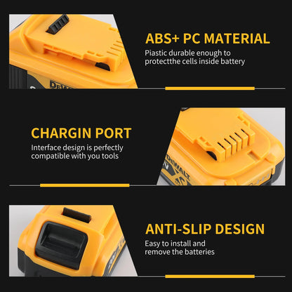 DEWALT DCB206 20V 6.0Ah Lithium Ion Battery, Rechargeable Backup Battery Pack for All DEWALT 20V Power Tools Ensuring Performance
