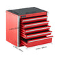 5-Drawer 8.6in Portable Metal Tool Box Red/Black