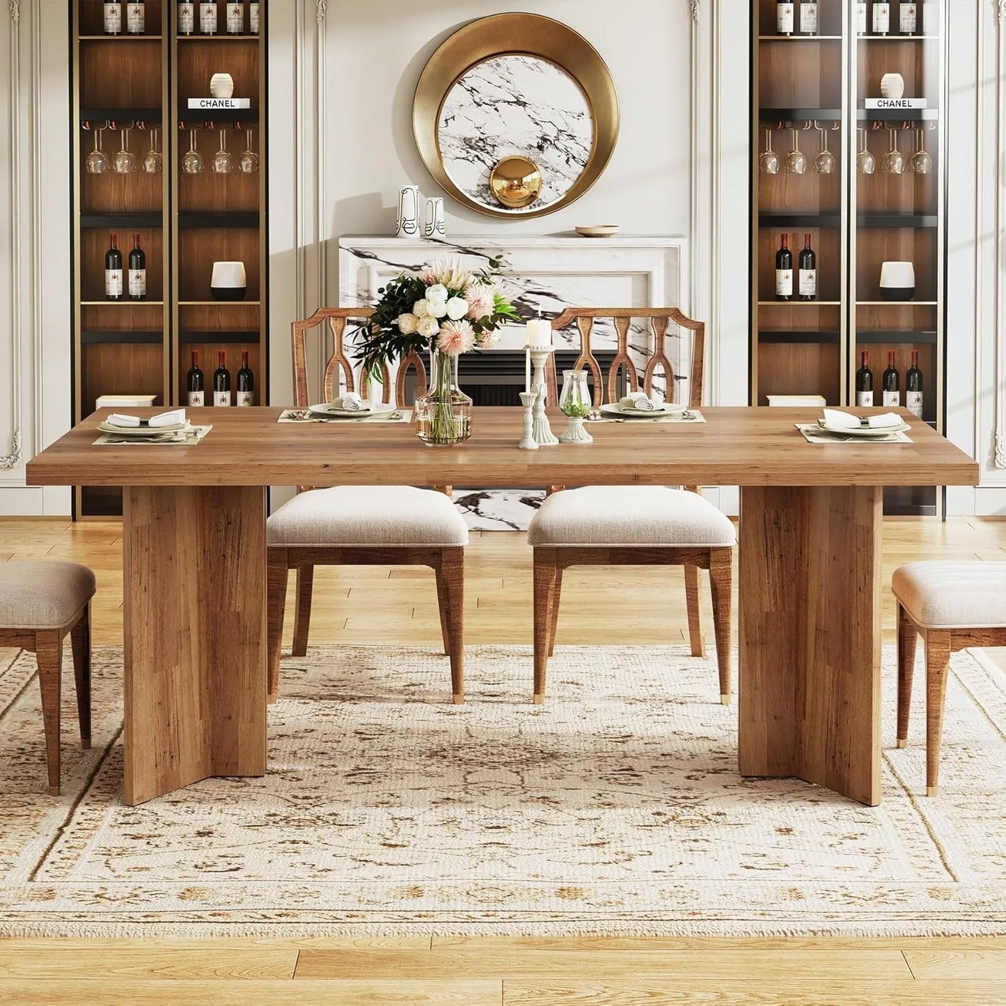 Large 63-inch Farmhouse Kitchen Table