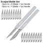 Scalpel Blade Set Metal Handle Stationery Steel Precision Craft Knife Cutter Wood Carve Stencil Box Open DIY Surgical Tool