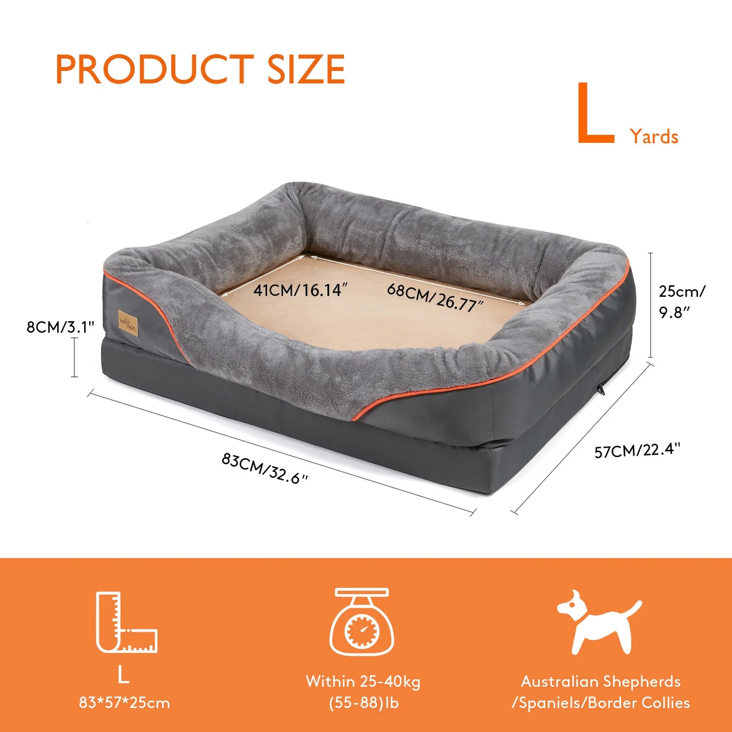 Large Dog Bed Removable Washable Waterproof Cover
