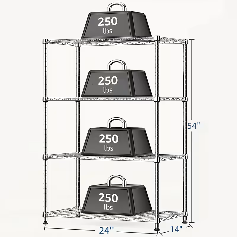 3/4/5/6/7/8 Tier Storage Shelves-Adjustable Wire Shelving Rack-Multi Sizes